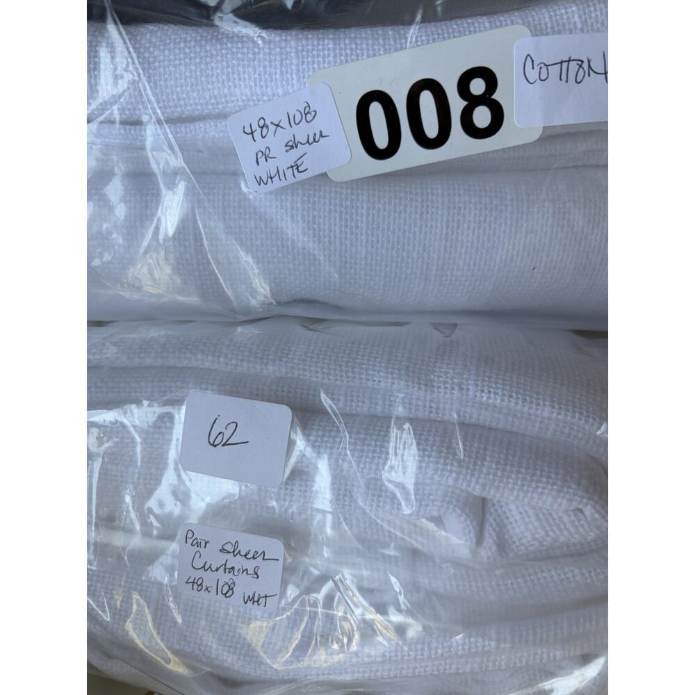 NEW Quince COTTON SHEER Curtain •4 PANELS •48 x 108”• Cotton Curtains WHITE $160 - Picture 7 of 7